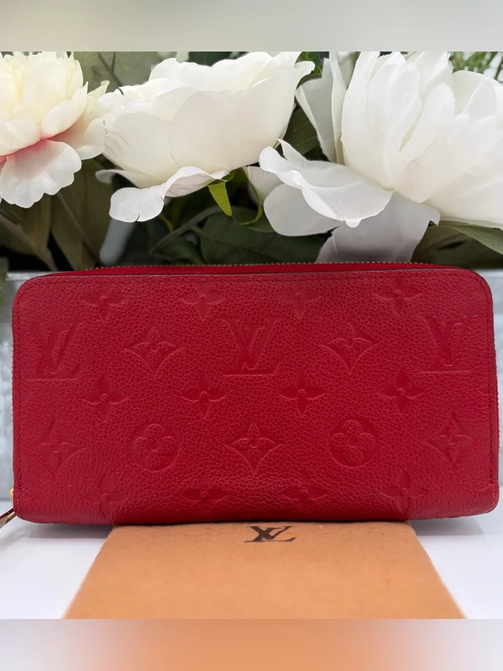 Louis Vuitton Monogram Empreinte Zippy Wallet Cherry Red EUC✨✨